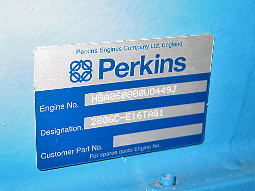 Name Plate of 2806 series engine